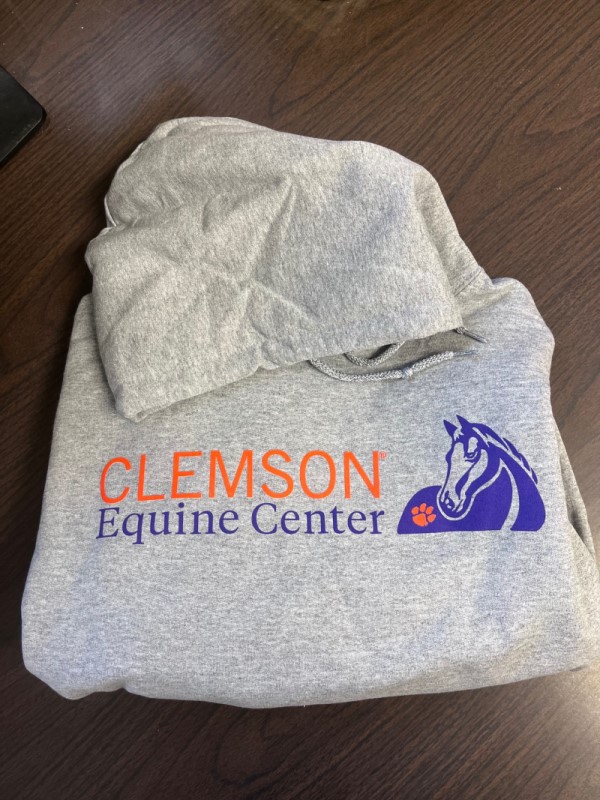 Gray Clemson Equine Center Logo Hooded Sweatshirt