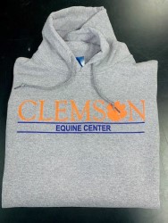 Clemson Equine Center Wordmark- Gray Hooded Sweatshirt