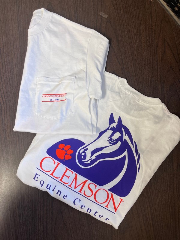 Clemson Equine Center - Pocket Logo Shirt - White
