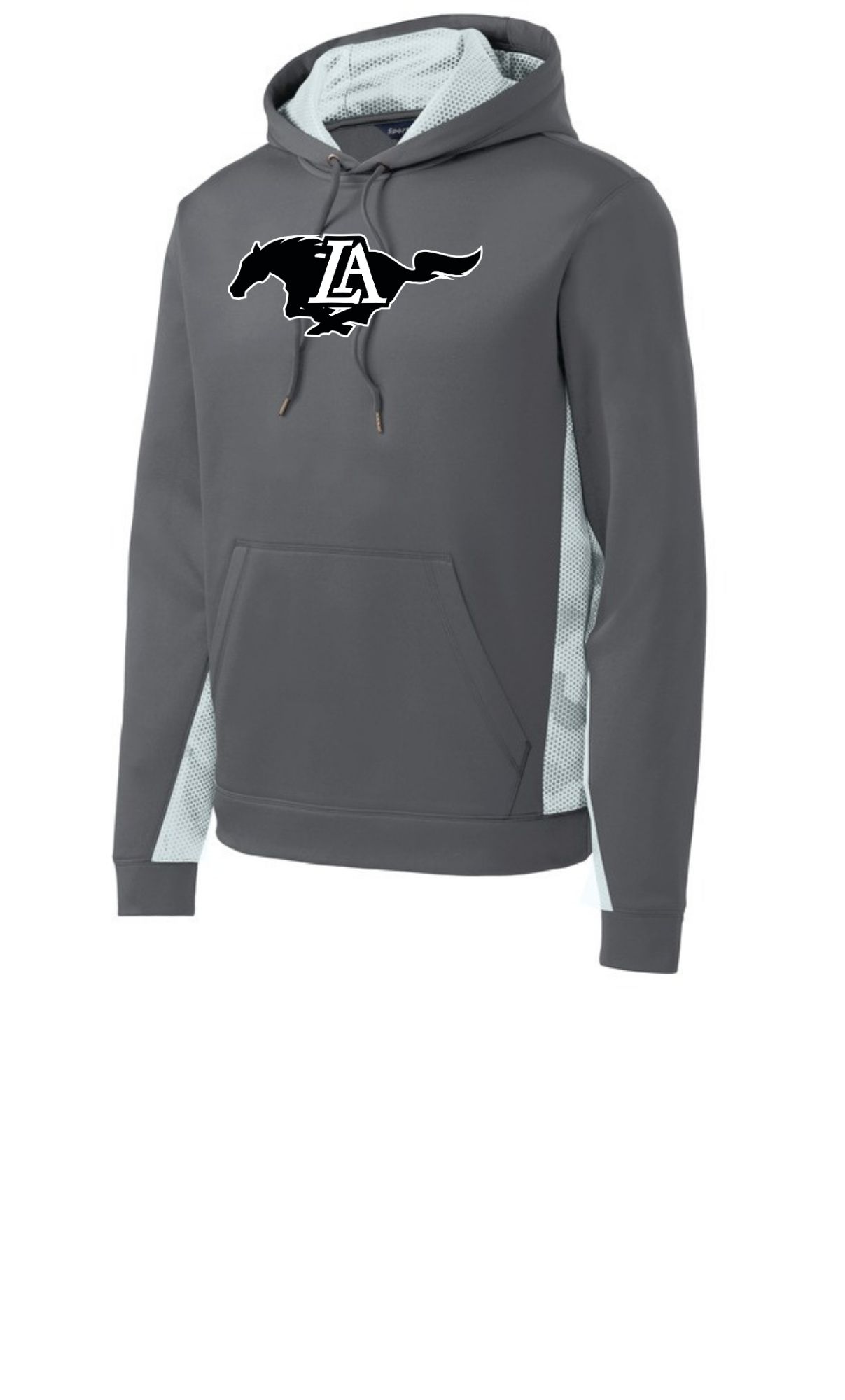 Youth Grey Performance Fleece Hoodie w/ digital Camo 