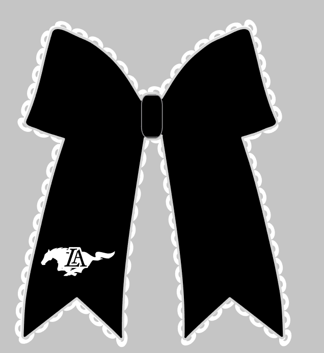 Bow - Black Moonstitch Bow w/ Alligator Clip 