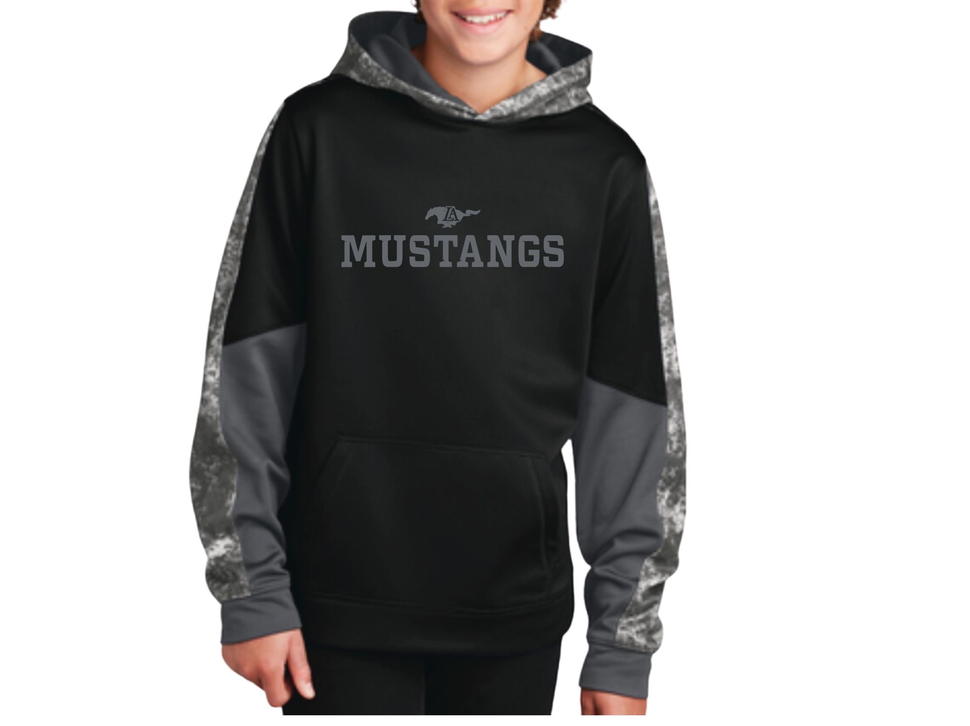 Youth Black Camo Hoodie