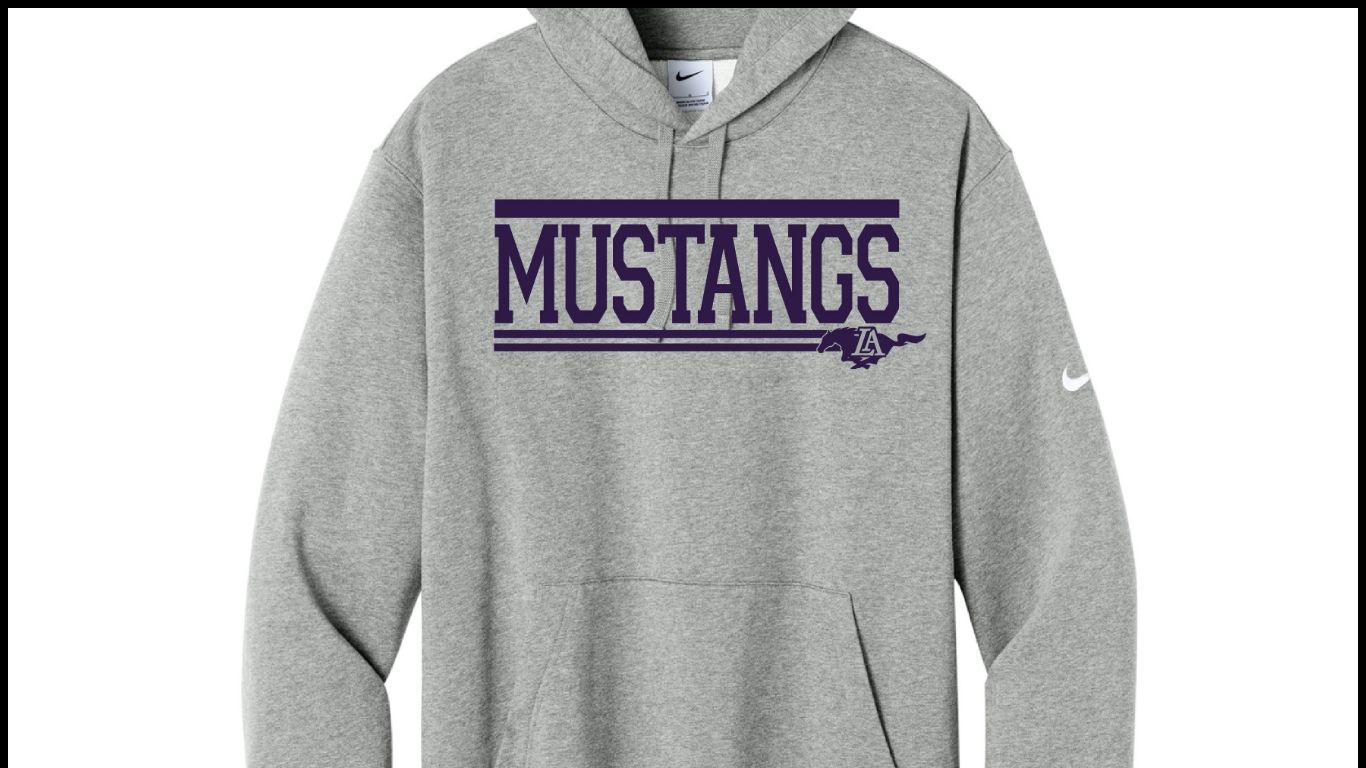 Nike Hoodie - Grey with Mustangs & Running Mustang