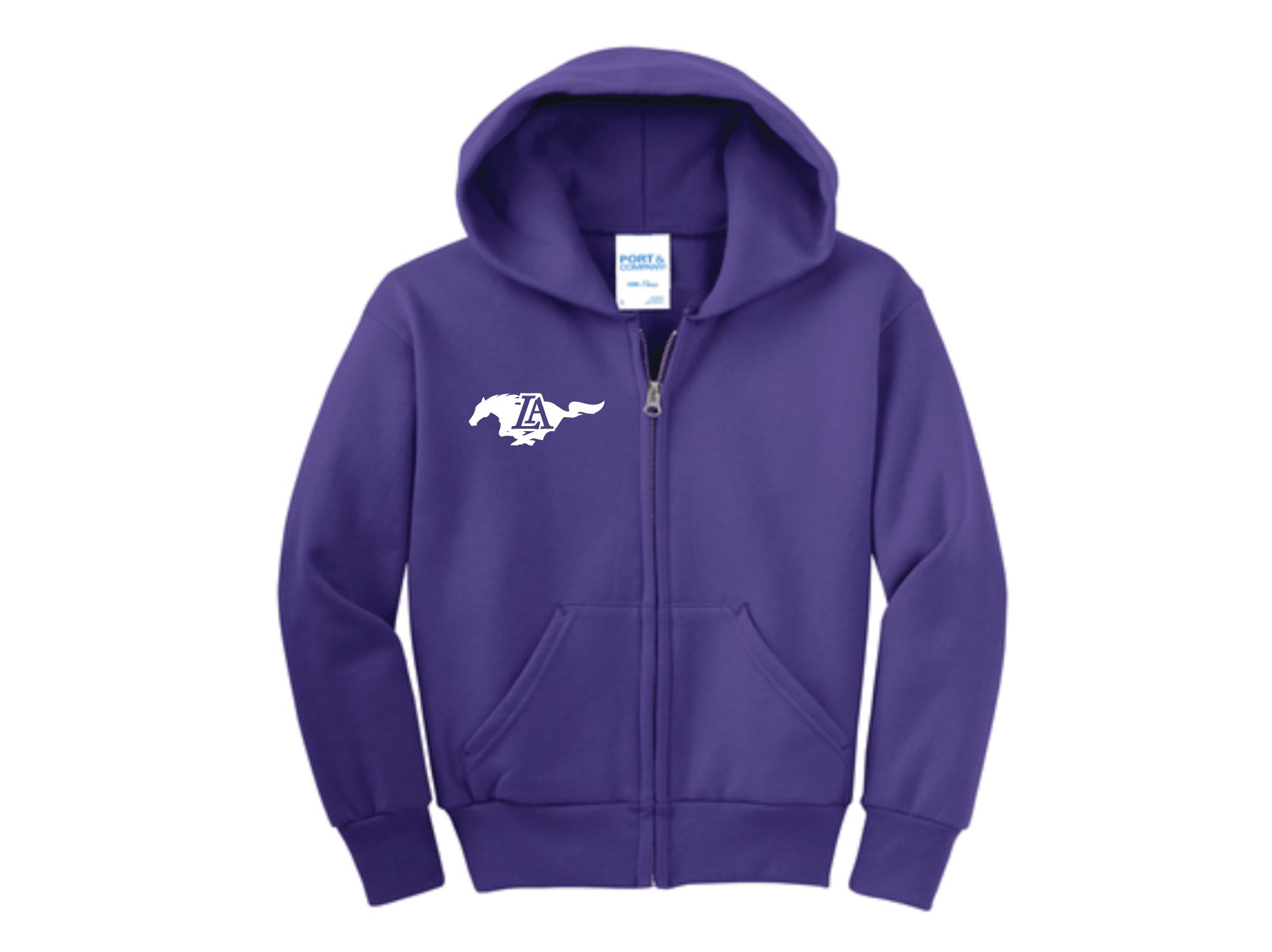 Youth Full Zip Hoodie - Purple