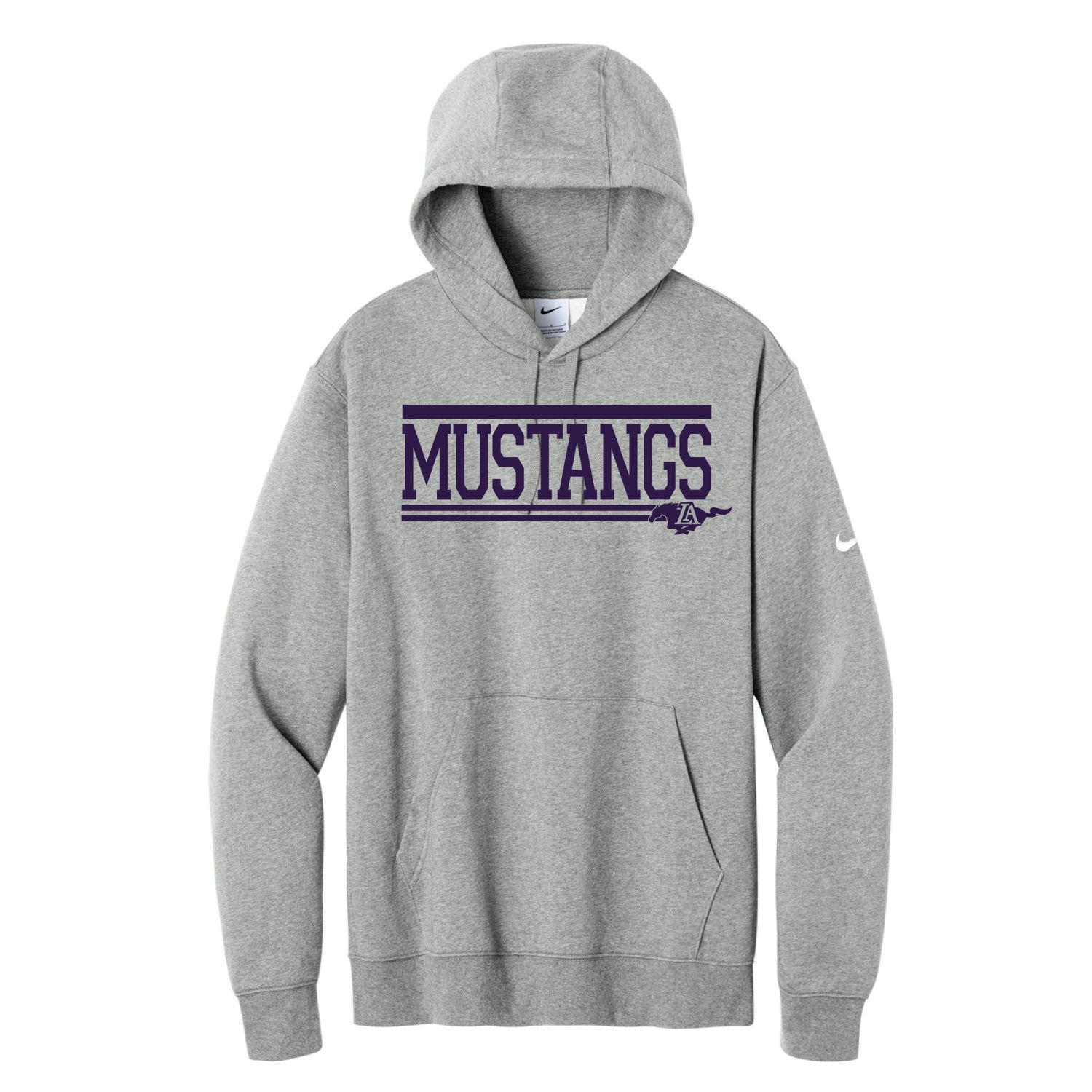 Nike Hoodie - Grey with Mustangs & Running Mustang