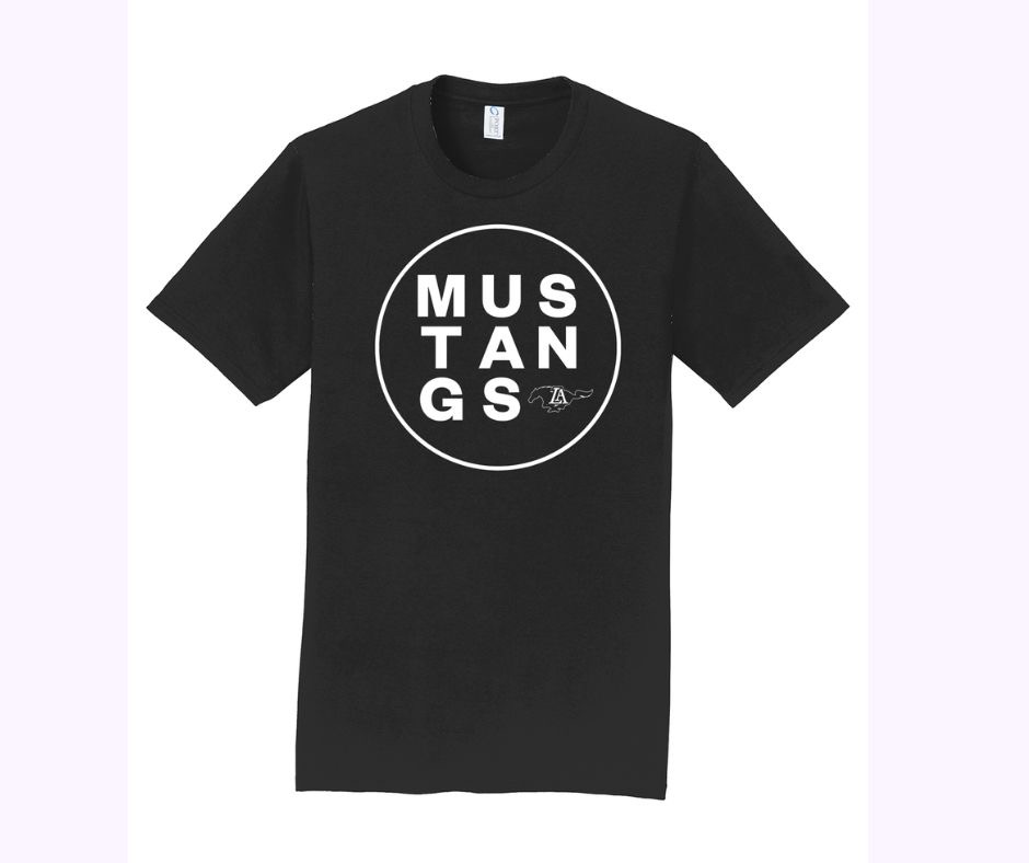 C - Spirit T-Shirt - Black Mustangs- Youth & Adult