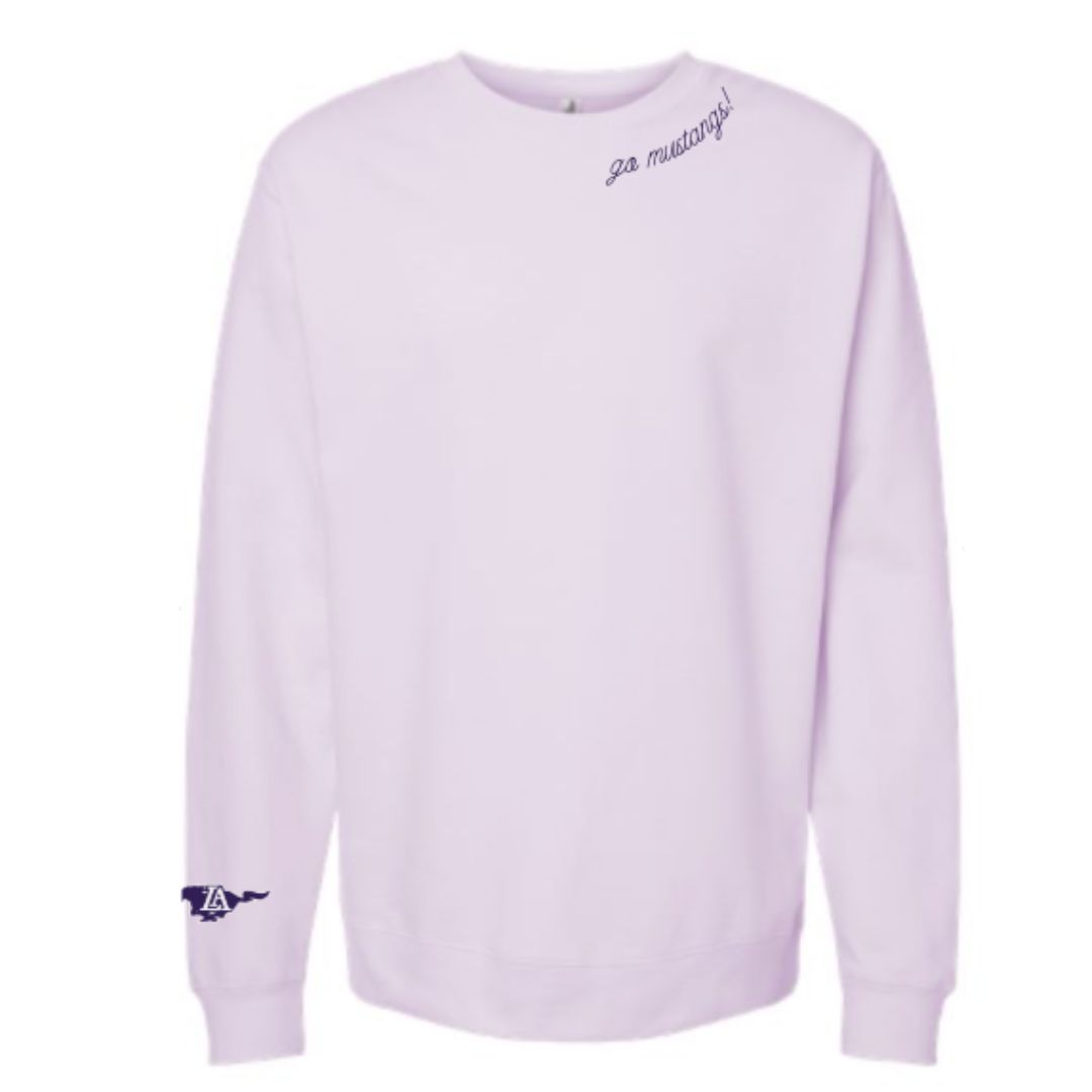 Lavender Go Mustangs Crew neck