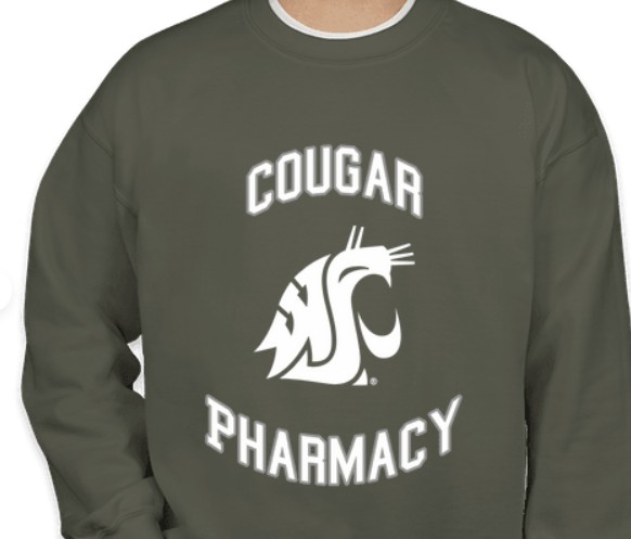 (2649) Crew Neck Sweatshirt (F) WSU Cougar Pharmacy - Green - Small