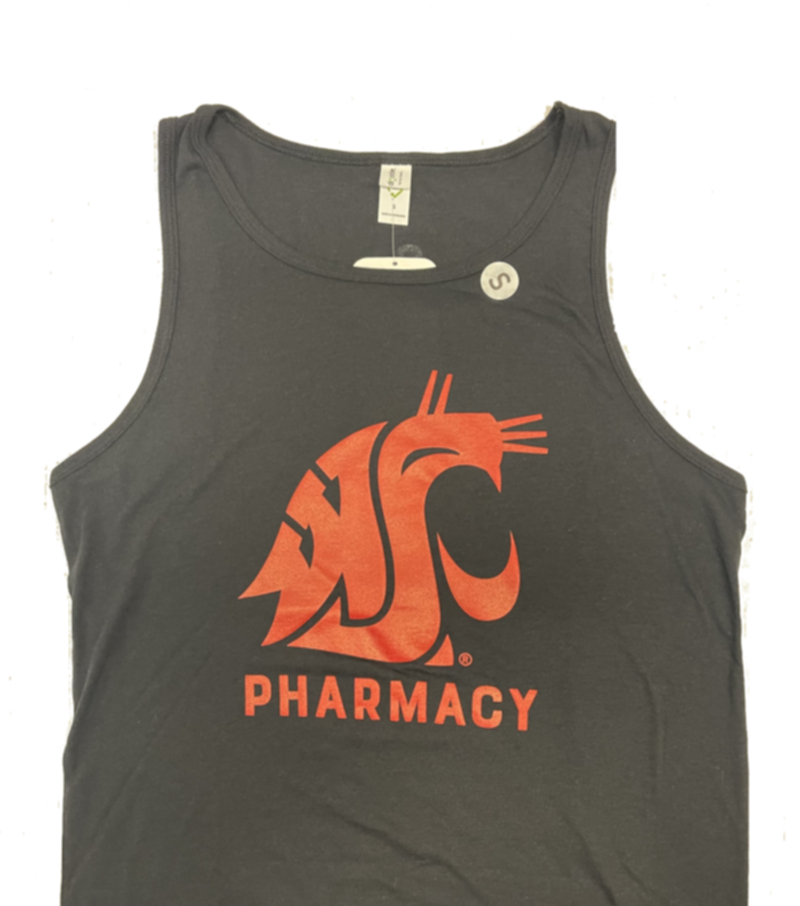 (2589) Men Tank Top (F) Cougar Logo (B) Vertical COUGRX- Black - Medium