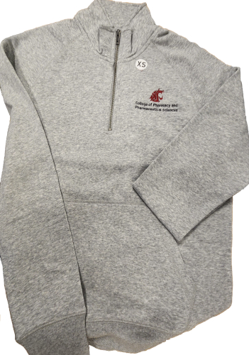 (3065) 1/4 Zip Sweatshirt (F) Cougar Logo (B) No Back Logo - Gray- L