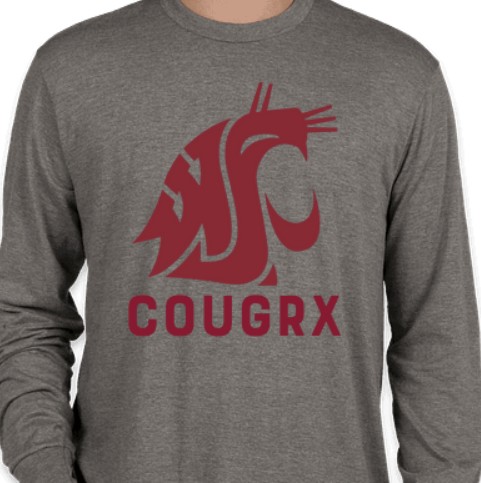 (2635) Long Sleeve T-shirt (F) WSU COUGRX - Gray - Large