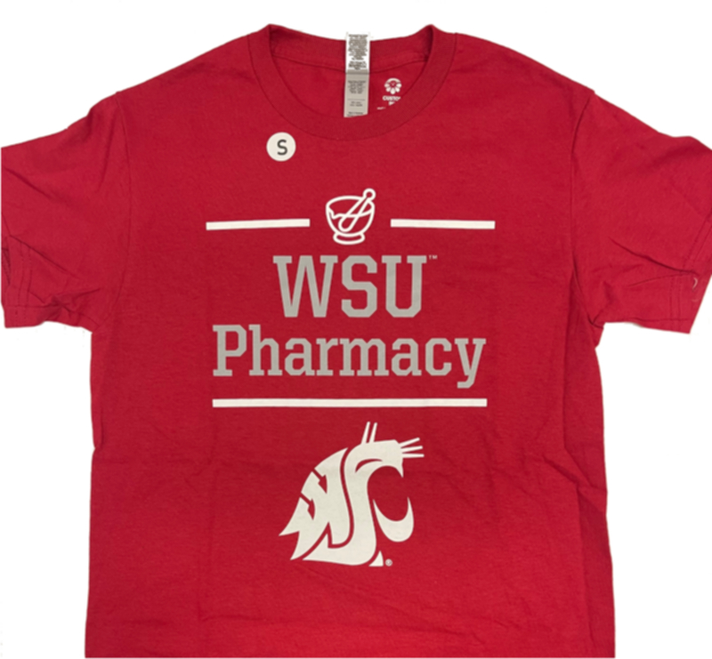 (2535) Short Sleeve WSU Pharmacy Logo - Red - XL