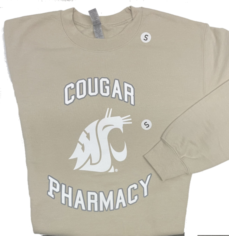 (2548) Crew Neck Sweatshirt  Cougar Logo - Sand - Small