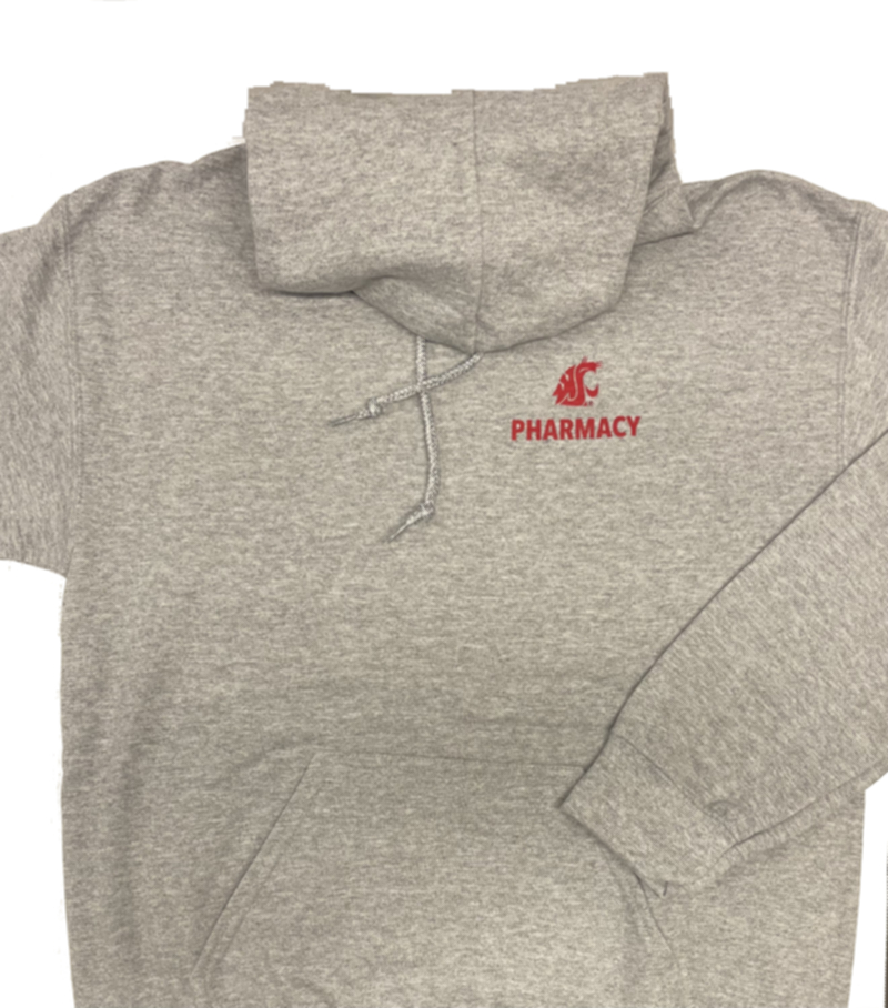 (2593) Hoodie w/Front Pocket Logo SweatShirt (F) Pharmacy - Gray - Small