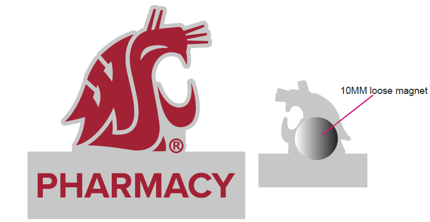(1581001) WSU Pharmacy Pin - magnetic back