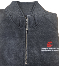 (3596) 1/4 Zip Sweatshirt Cougar Logo No Back - Dark Gray - XL