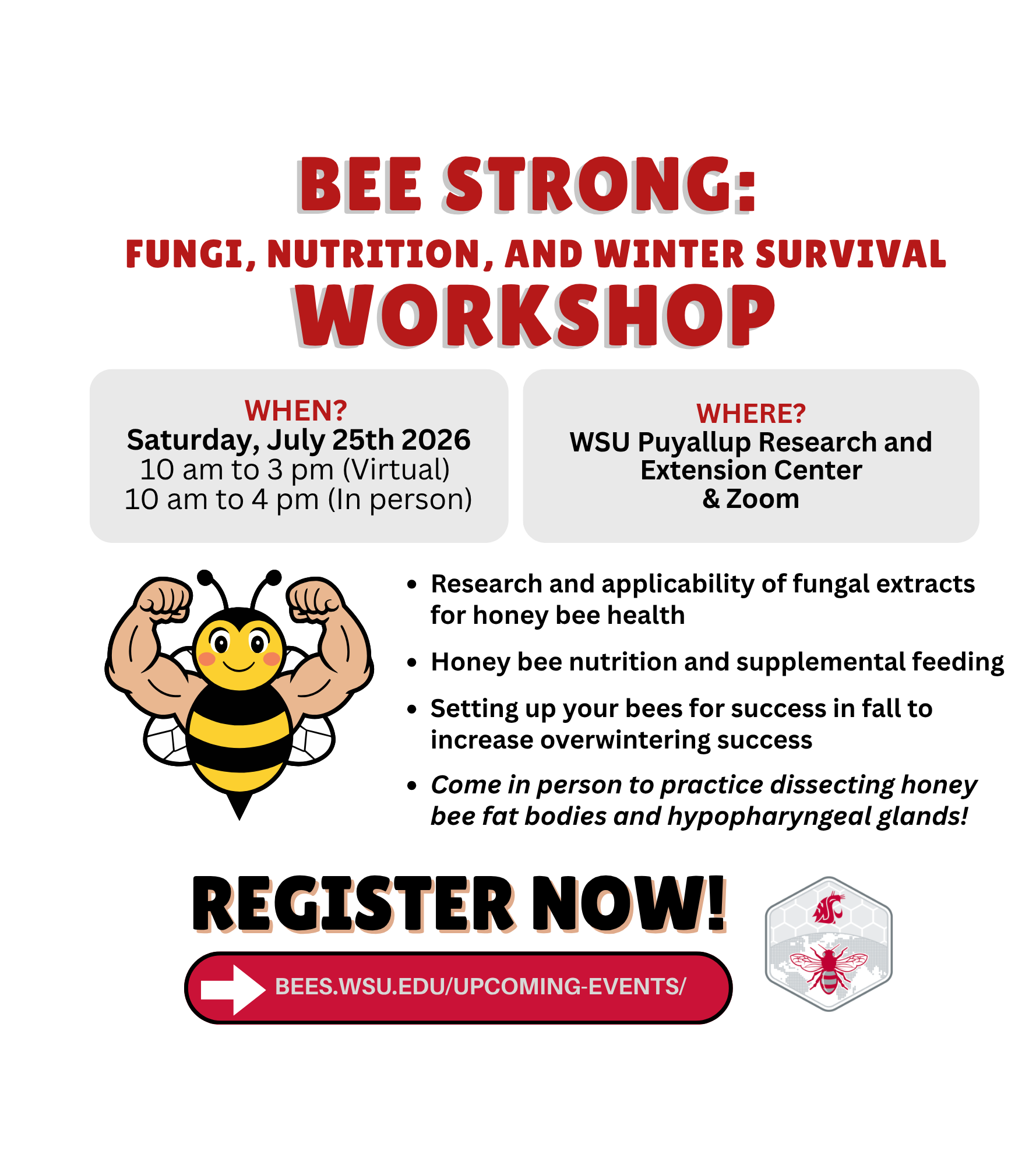 Bee Strong Workshop 2026 (Hybrid)