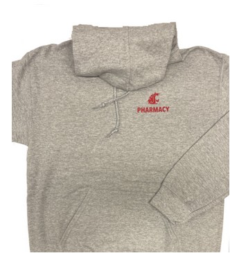 (2596) Hoodie w/Front Pocket Logo SweatShirt (F) Pharmacy - Gray - Large