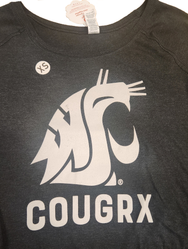 (2655) Long Sleeve T-shirt (F) WSU COUGRX - Dark Gray- XS
