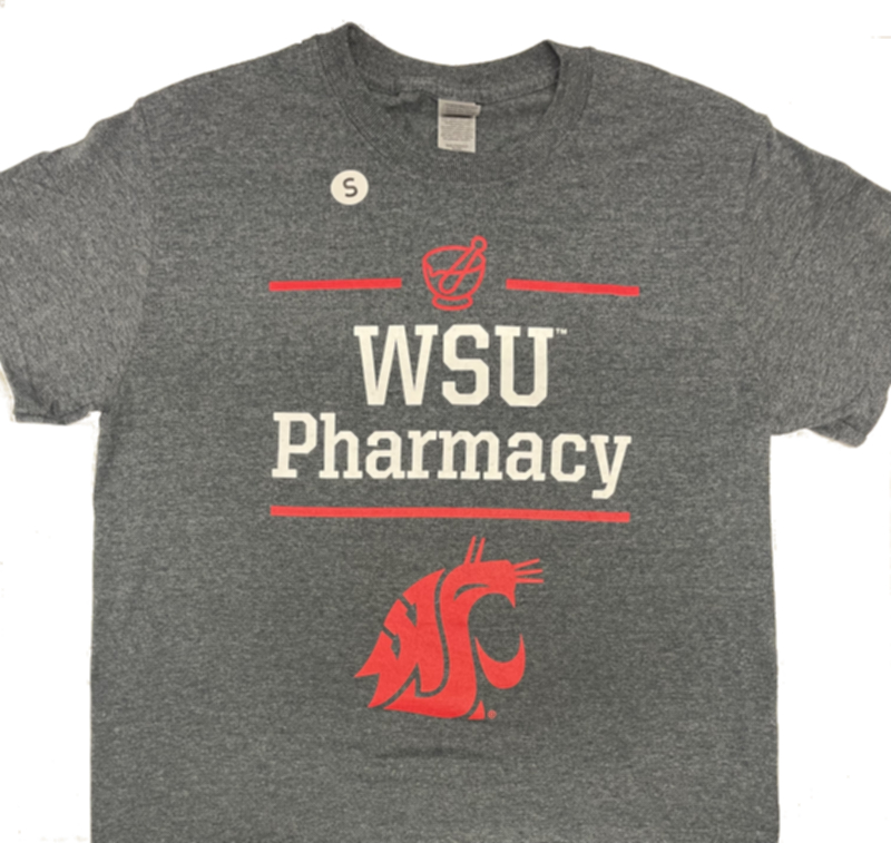 (2542) Short Sleeve WSU Pharmacy Logo - Gray - XXL