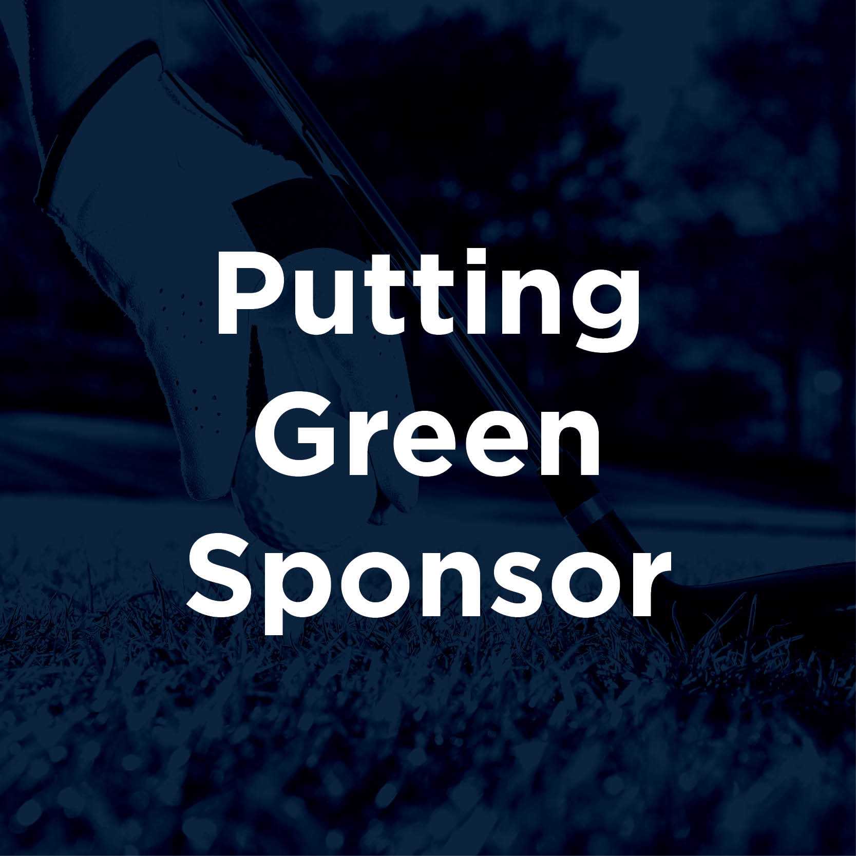 Blue and White Golf Outing Putting Green Sponsor