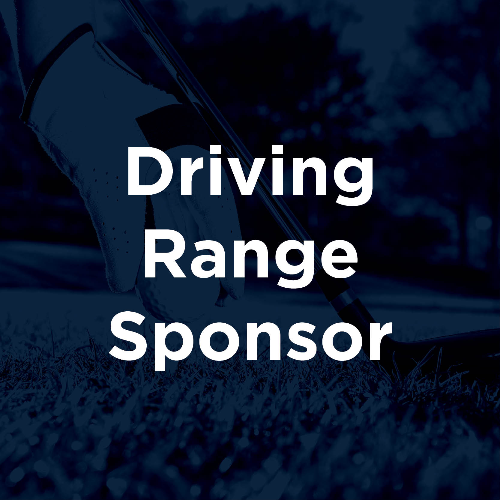 Blue and White Golf Outing Driving Range Sponsor