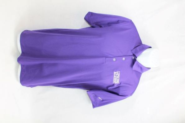 purple dri fit shirt