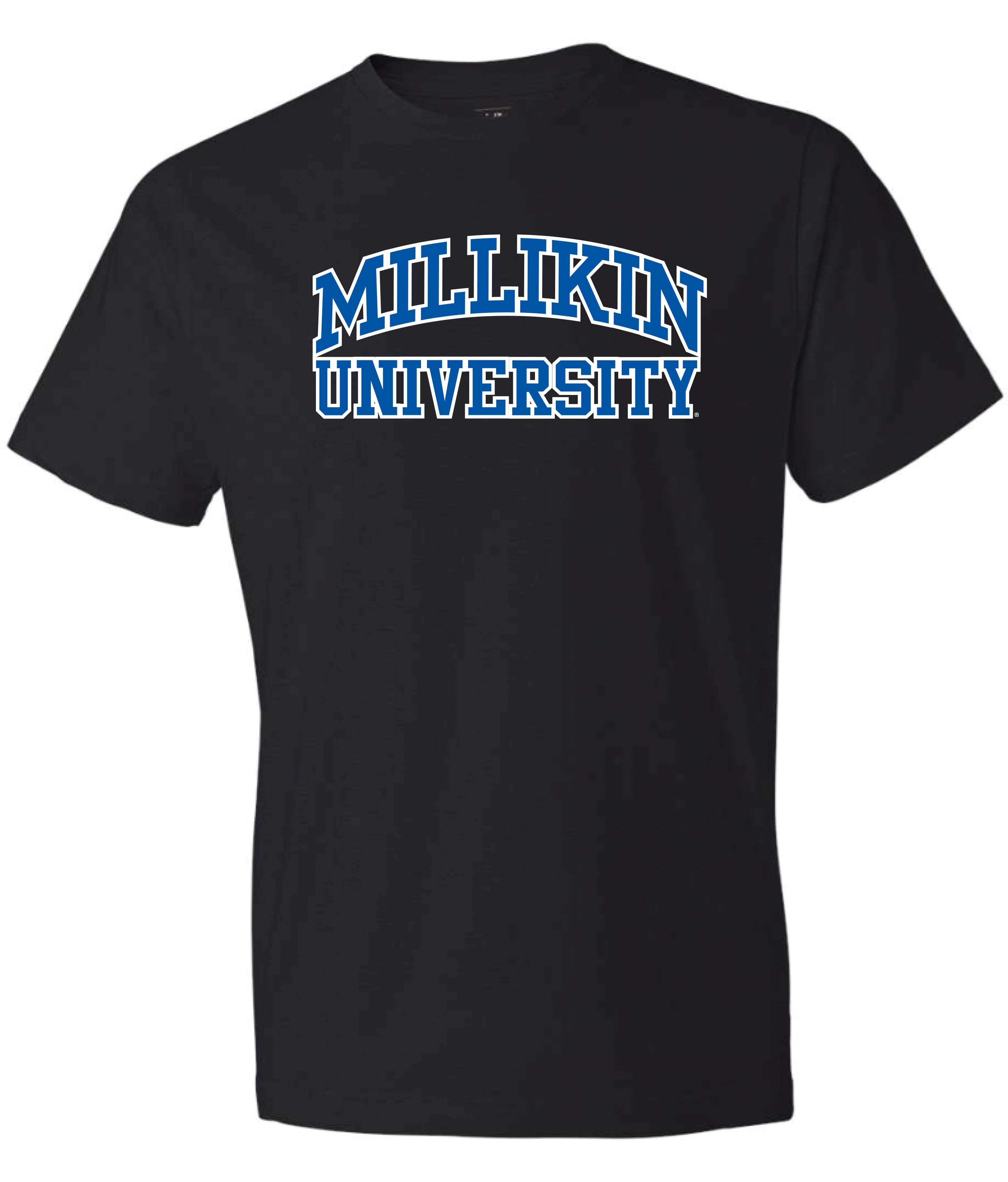 Millikin University Two Color on Black Gildan Short Sleeve