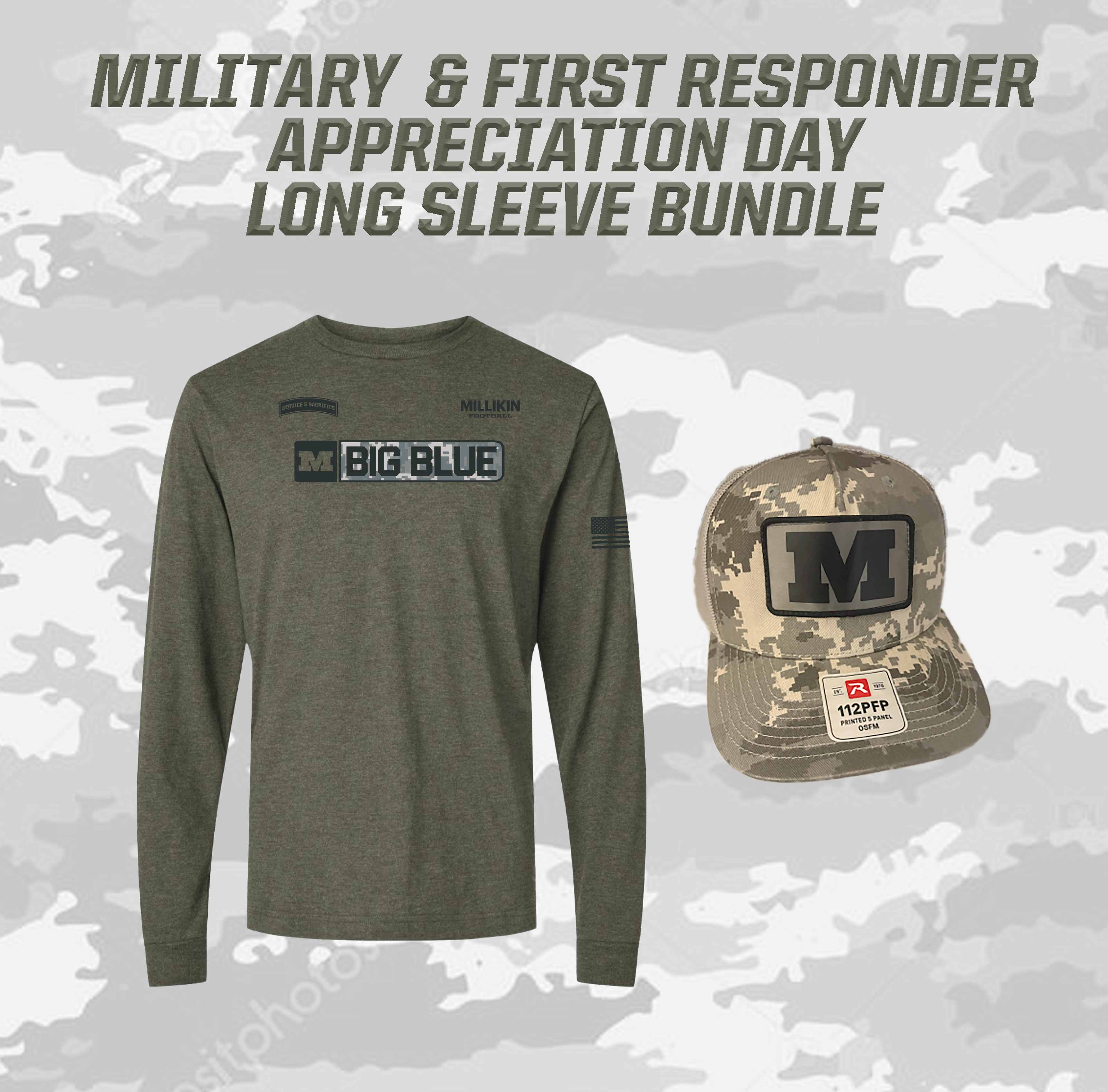 Military Appreciation Long Sleeve and Hat Bundle