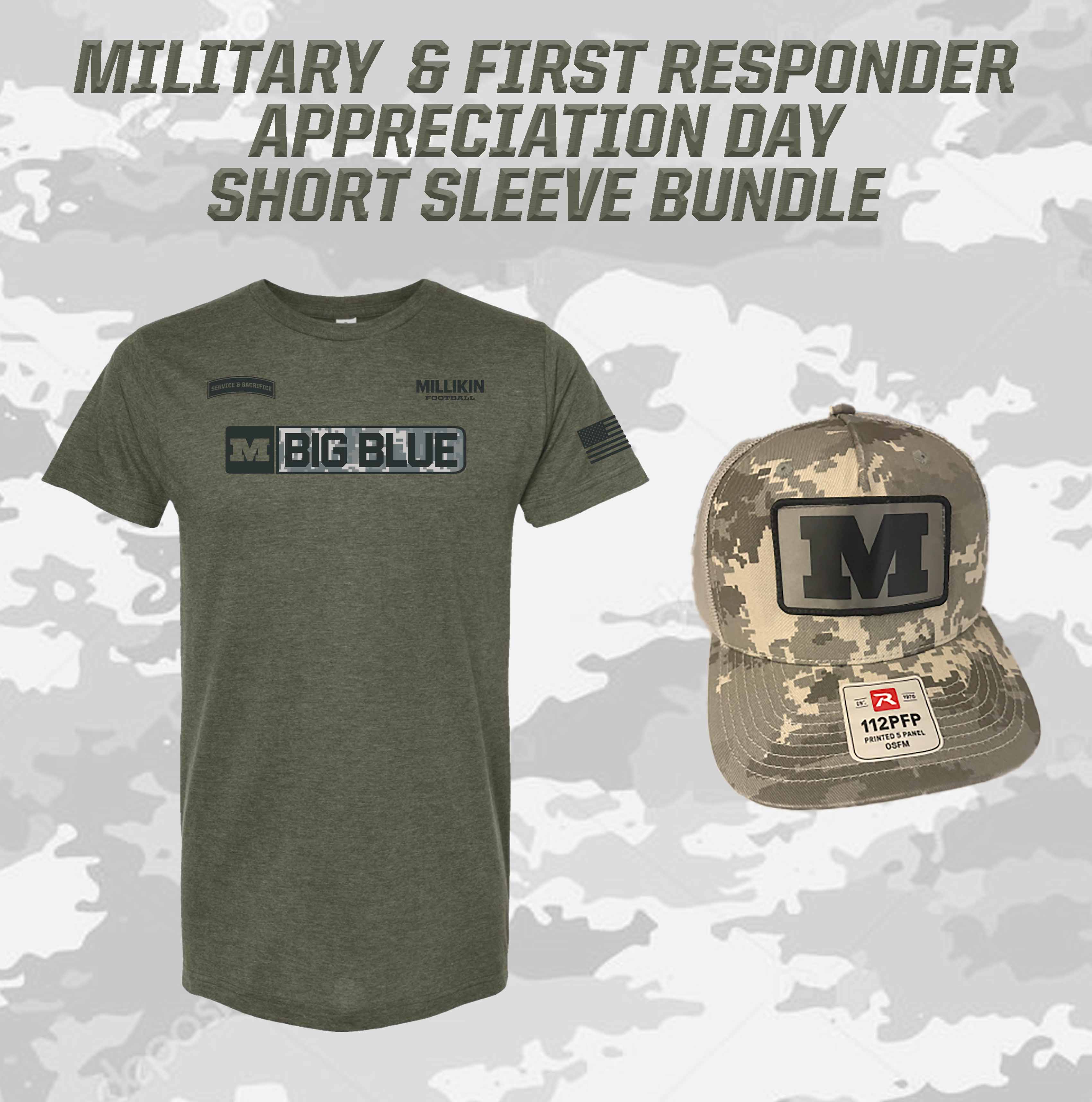Military Appreciation Short Sleeve and Hat Bundle