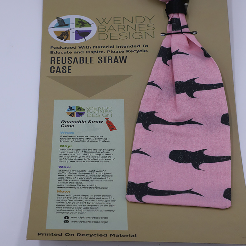 WBD-Reusable Straw Case-Pink Whale Shark