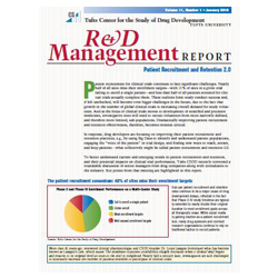 Tufts CSDD R&D Management Reports - Single Issue Electronic