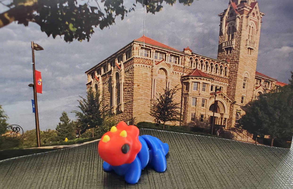 3 Jayhawk Triceratops Pocket Fidget Friends