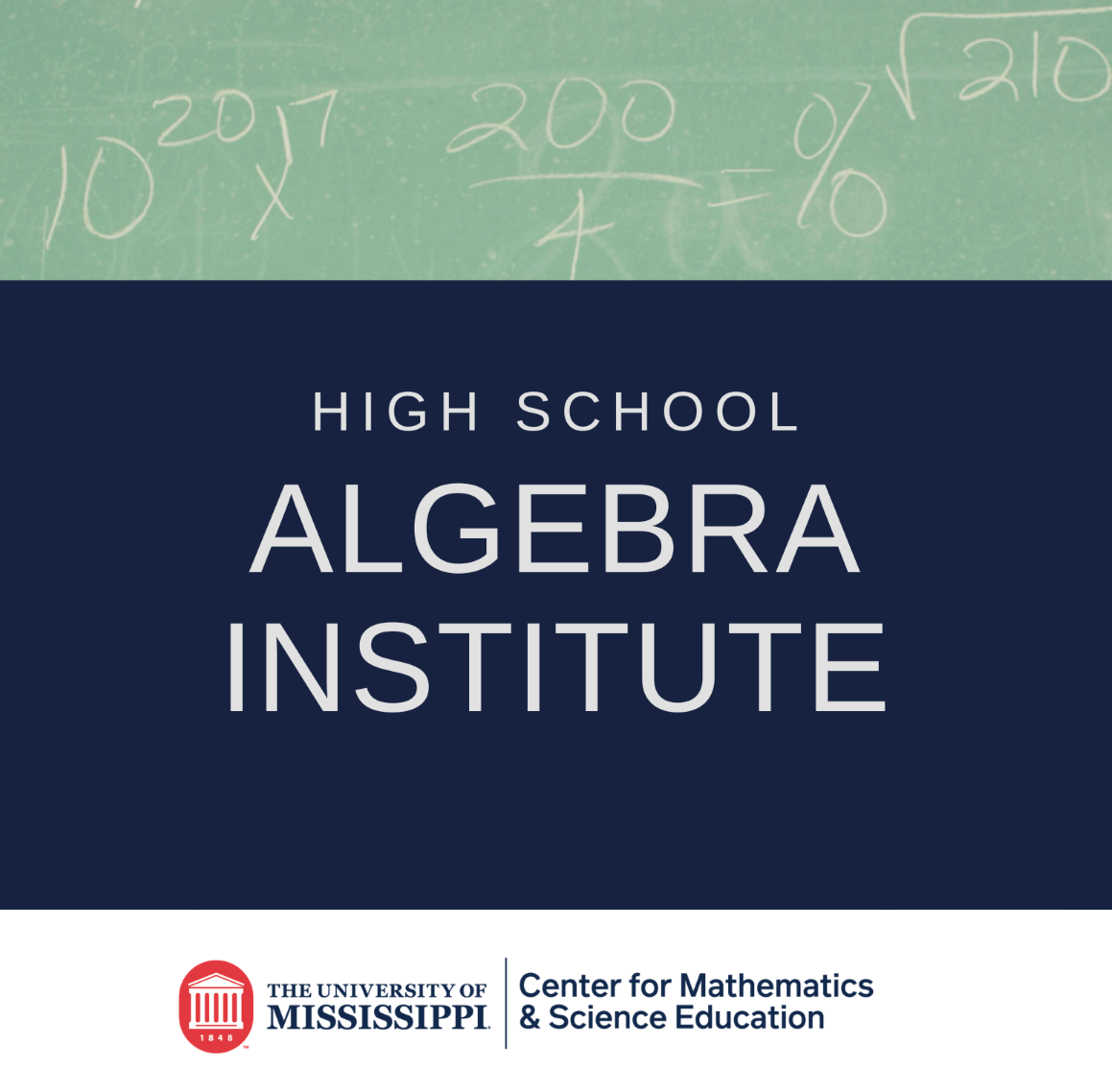 Algebra Institute - January 13-14, 2027, Jackson, MS