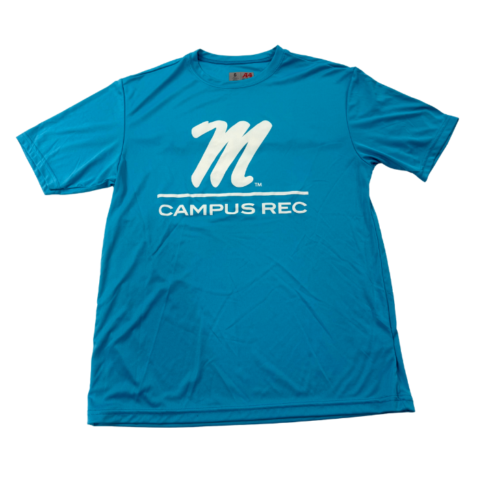 Unisex Teal Script M Short Sleeve