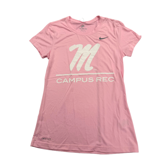 Women's-Cut Nike Pink Script M Short Sleeve