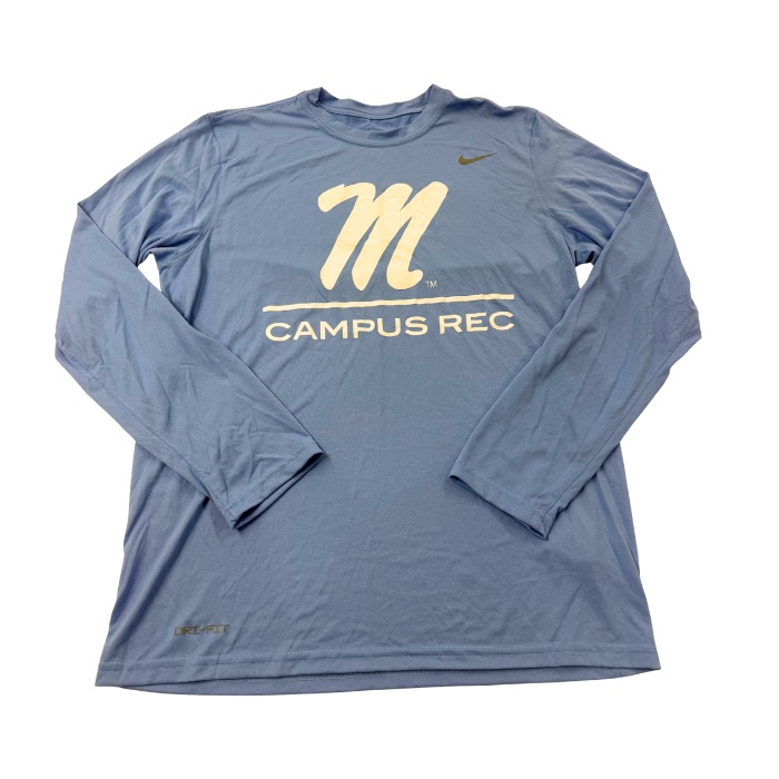 Men's-Cut Nike Powder Blue Script M Long Sleeve