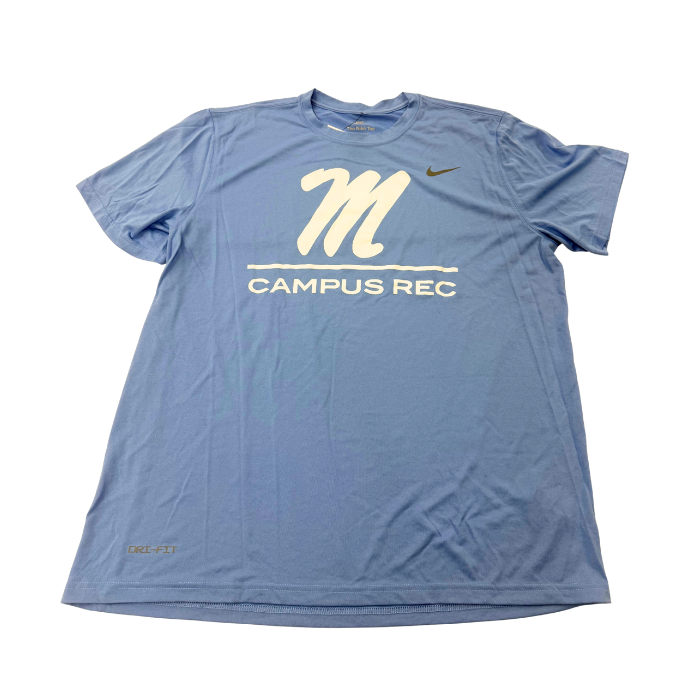 Men's-Cut Nike Powder Blue Script M Short Sleeve