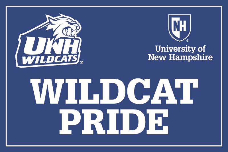 UNH Admitted Students Wildcat Pride Blue Lawn Sign