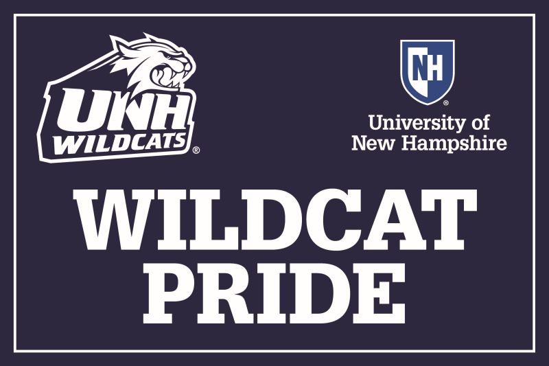 UNH Admitted Students Wildcat Pride Dark Blue Lawn Sign