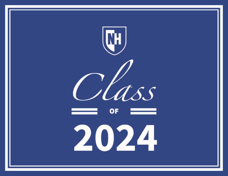 UNH 2024 Graduate Note Card - Blue with Shield