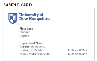 UNH Student Business Card-Single Sided
