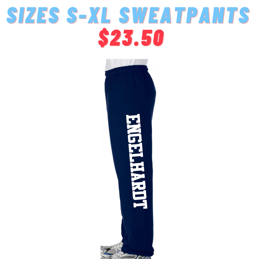 Sweatpants with logo hot sale down leg