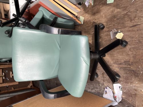 Office Chair Green Vinyl