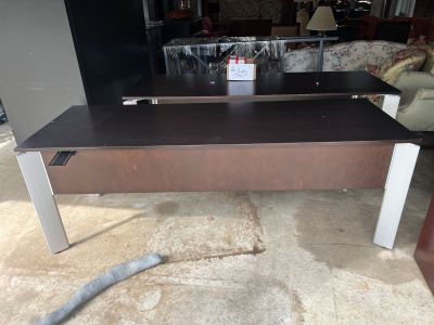 Wooden Conference Table with Silver Legs