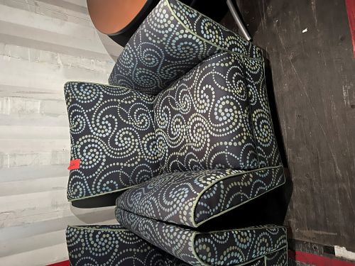 Navy and Green Dotted Pattern Chair