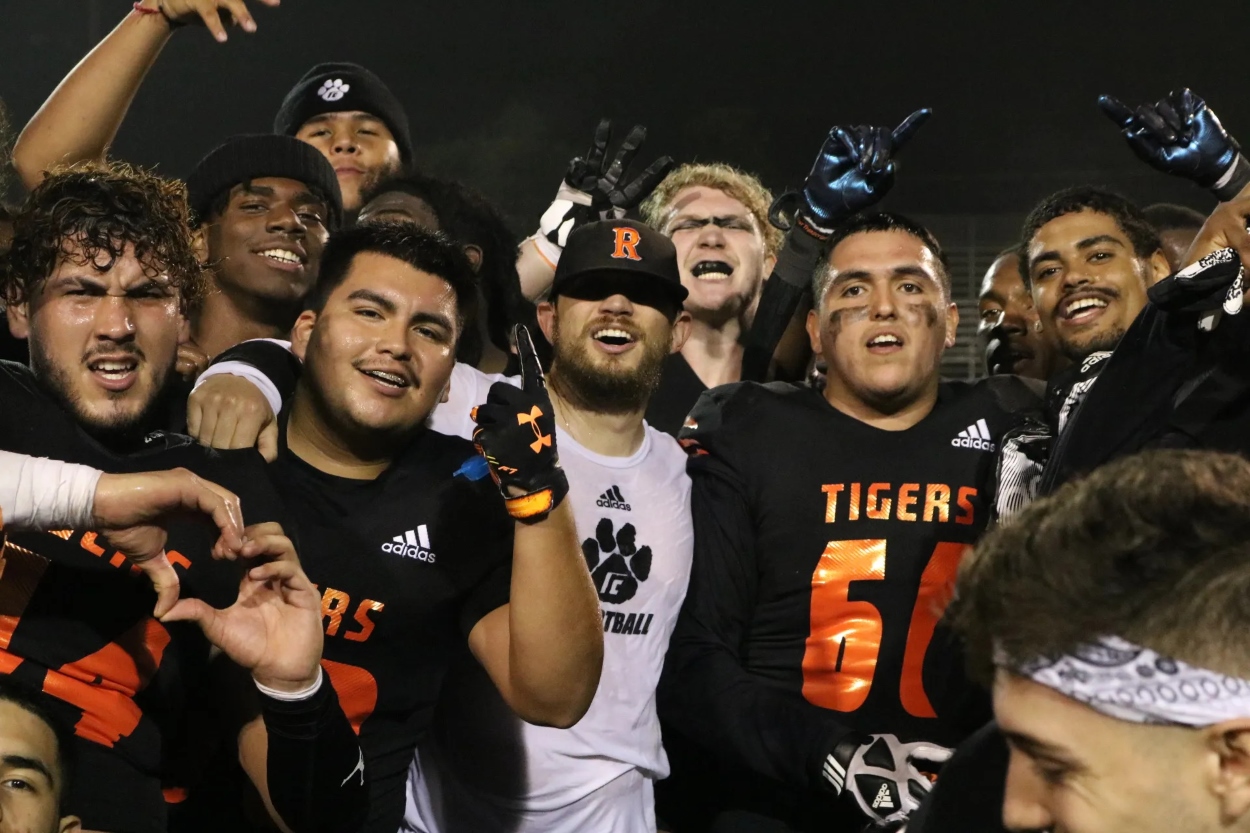 Football team photo after a game 