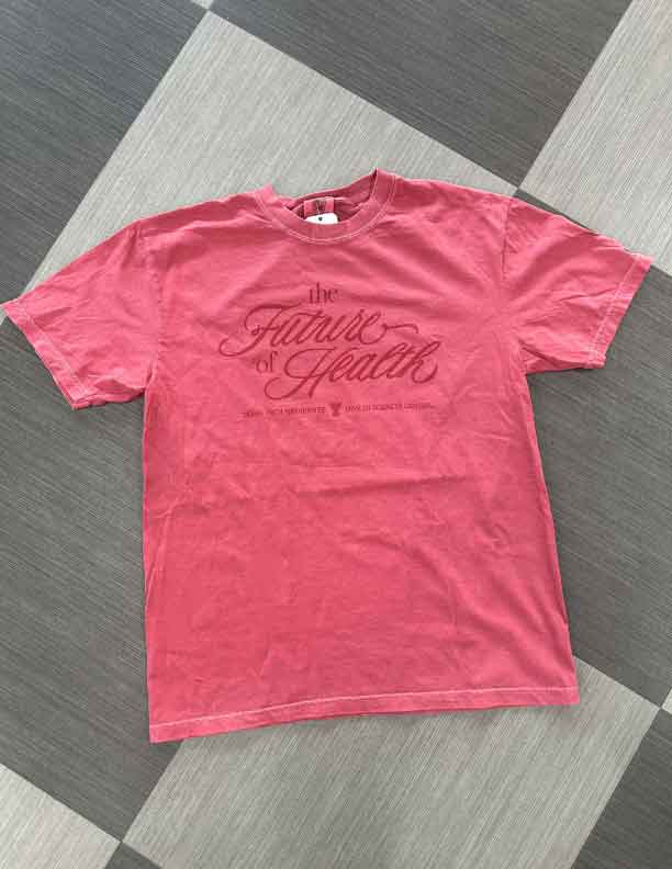 Future of Health Script Tee - Crimson
